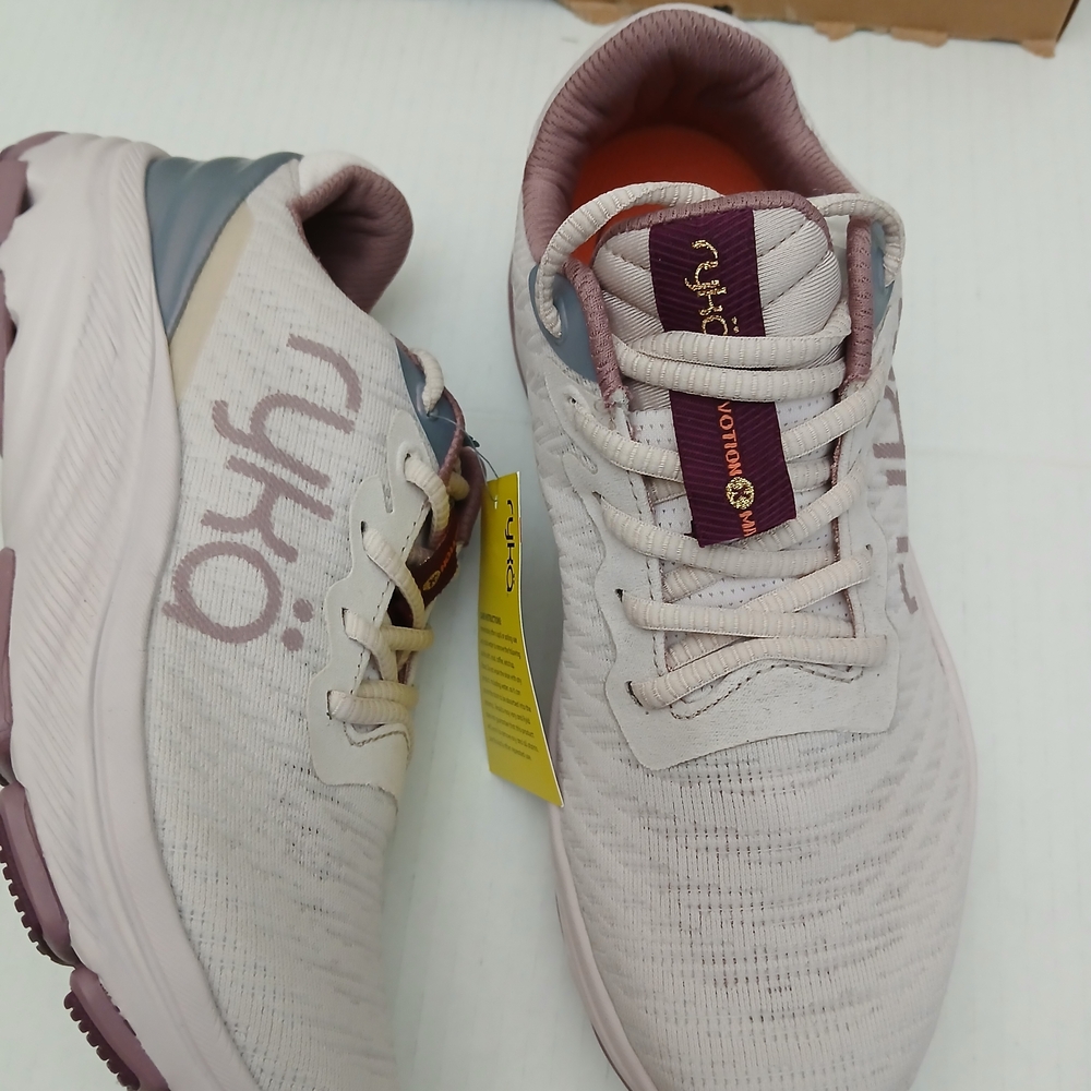 Ryka Women's Cream and Purple Running Shoes - Picture 4 of 16